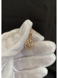 Сережки деревце з камінчиками круглий замок золотого кольору 33816