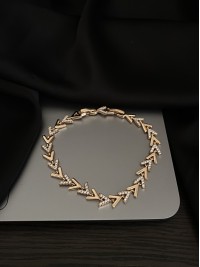 Браслет ялинка замок шарнір золотого кольору 33821