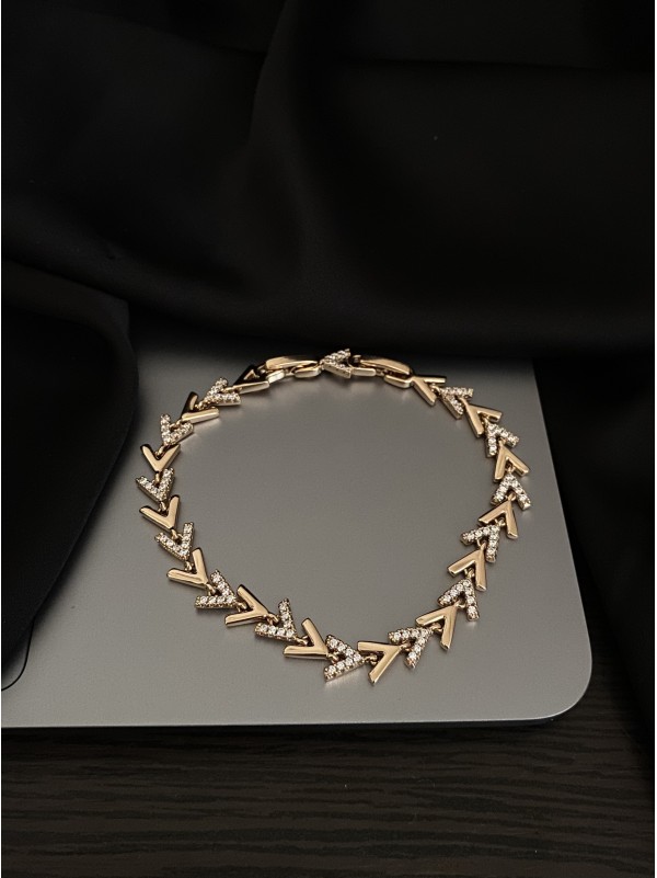 Браслет ялинка замок шарнір золотого кольору 33821