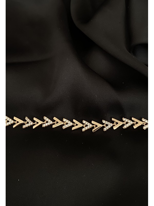 Браслет ялинка замок шарнір золотого кольору 33821