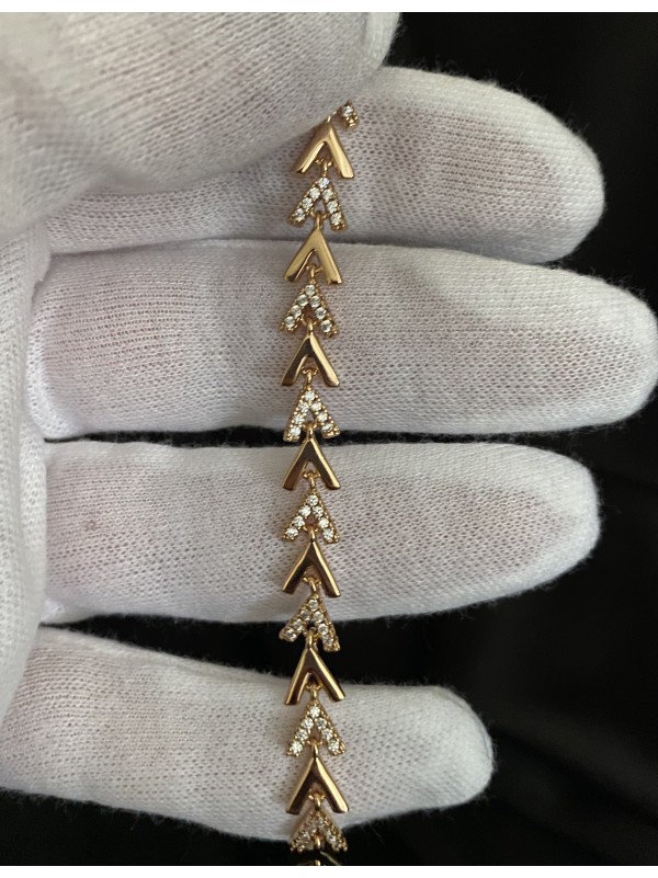 Браслет ялинка замок шарнір золотого кольору 33821