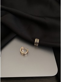 Сережки круглий замок золотого кольору 33822