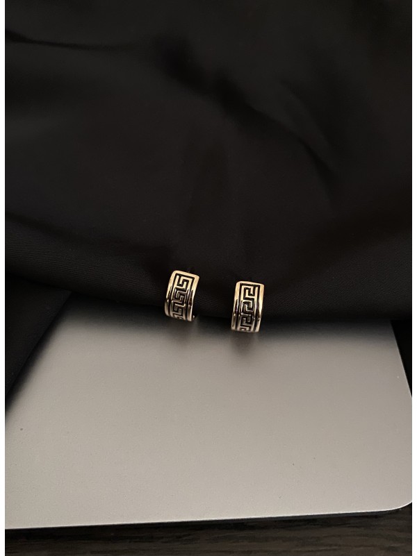 Сережки круглий замок золотого кольору 33822