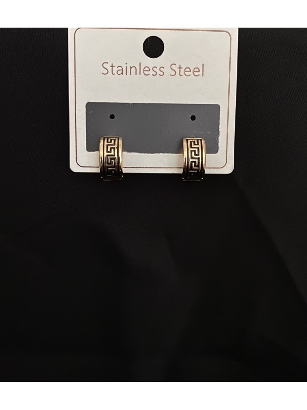 Сережки круглий замок золотого кольору 33822