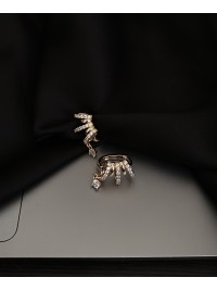 Сережки з камінчиками англійський замок золотого кольору 33825