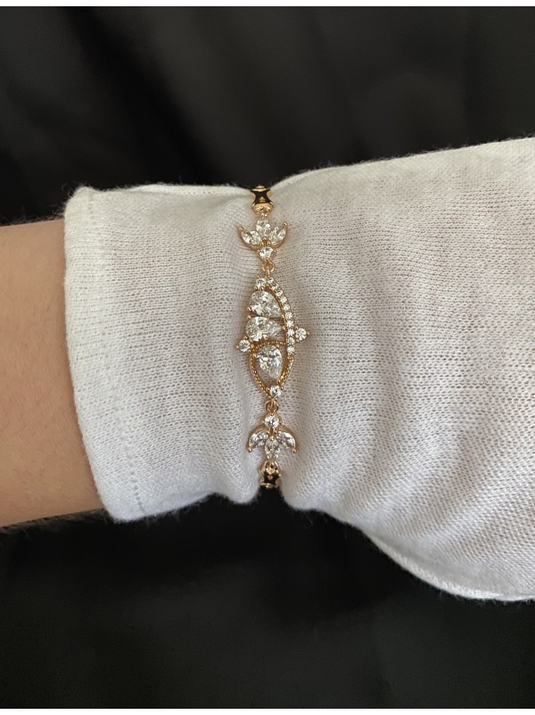 Ніжний браслет замок шарнір золотого кольору 33828