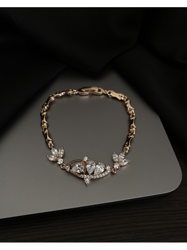 Жіночий браслет замок шарнір золотого кольору 33828