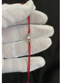 Мінімалістичний браслет з червоною ниткою замок карабін 33829