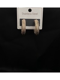 Сережки легенькі кільця золотого кольору 33835