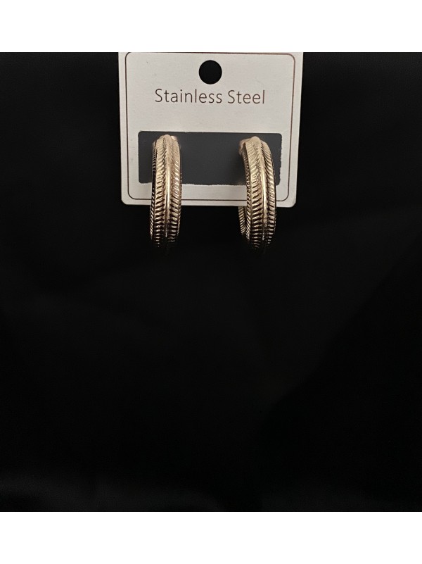 Сережки легенькі кільця золотого кольору 33835