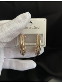 Сережки легенькі кільця золотого кольору 33835