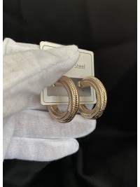 Сережки легенькі кільця золотого кольору 33835