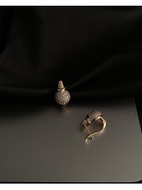 Сережки англійський замок золотого кольору 33837