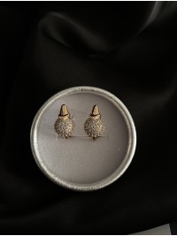 Сережки англійський замок золотого кольору 33837