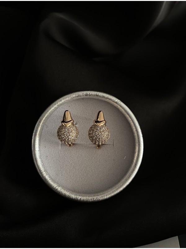 Сережки англійський замок золотого кольору 33837