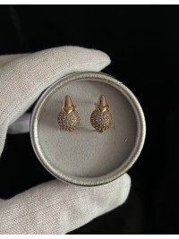 Сережки англійський замок золотого кольору 33837