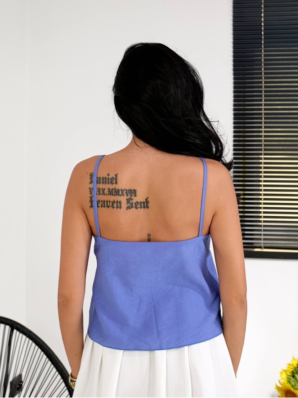 Лiтнiй жіночий топ блакитного кольору 33852