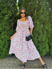 Жіноча сукня максі бiлого кольору 33867