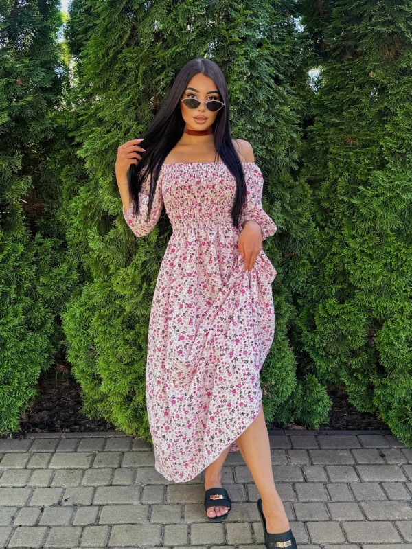 Жіноча сукня максі рожевого кольору 33868