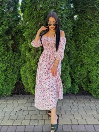 Жіноча сукня максі рожевого кольору 33868