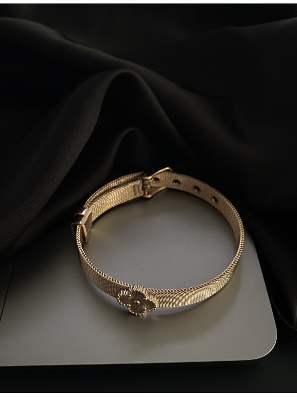 Браслет Конюшина замок пряжка золотого кольору 33874