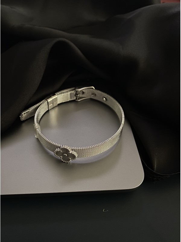 Браслет Конюшина замок пряжка срібного кольору 33875