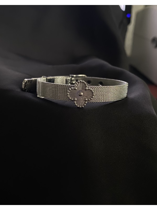 Браслет Конюшина замок пряжка срібного кольору 33875