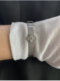 Браслет Конюшина замок пряжка срібного кольору 33875