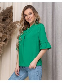 Жіноча базова блузка зеленого кольору 33911