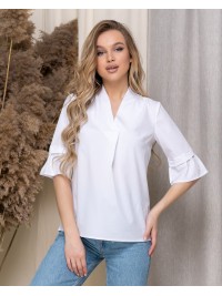 Жіноча базова блузка бiлого кольору 33915