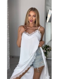 Вечiрнiй сарафан з вирiзом молочного кольору 33924