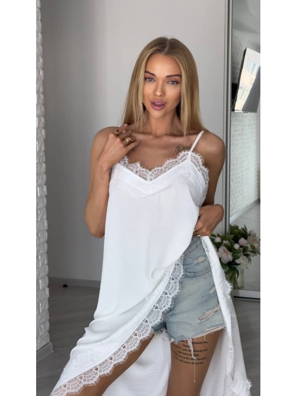 Вечiрнiй сарафан з вирiзом молочного кольору 33924