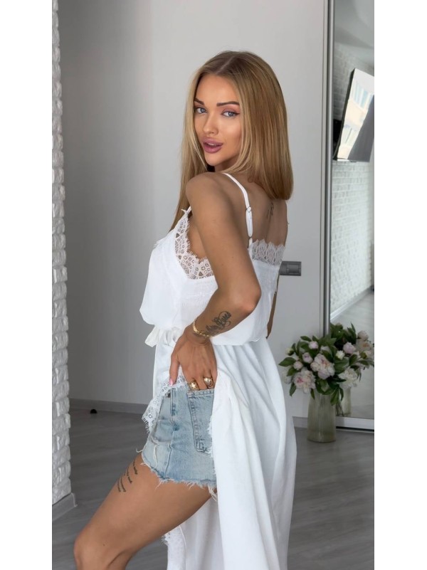 Вечiрнiй сарафан з вирiзом молочного кольору 33924