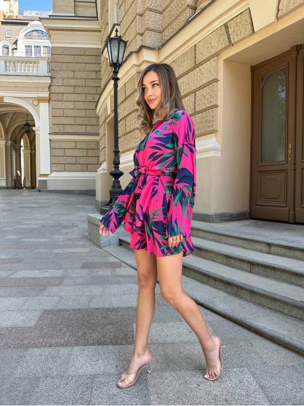 Жiночiй шовковий костюм з кiмоно рожевого кольору 33931