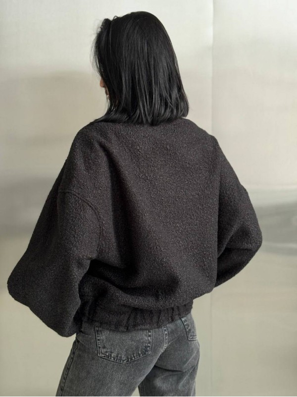 Жіночий вiльний бомбер чорного кольору 33938