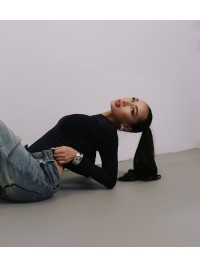 Базовий однотонний боді чорного кольору 33939