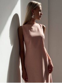 Льняна сукня максі пудрового кольору 33978