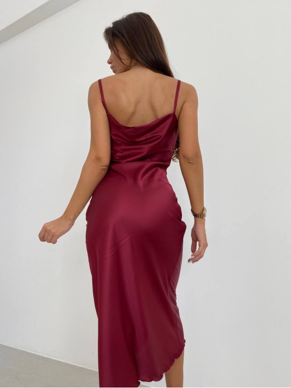 Шовкова сукня мiді борового кольору 33982