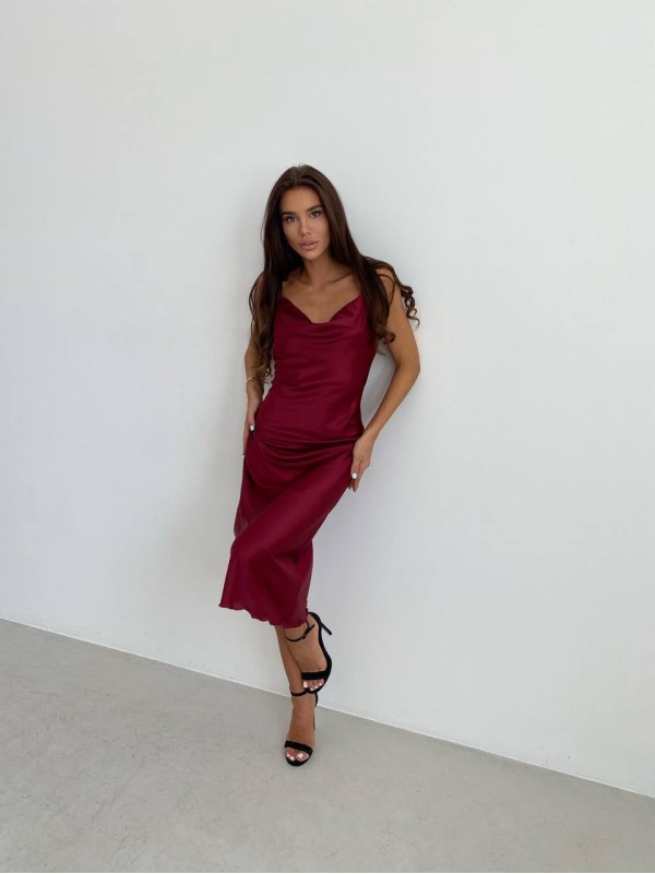 Шовкова сукня мiді борового кольору 33982