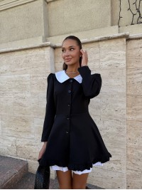 Комбінована сукня міні+шорти чорного кольору 34001