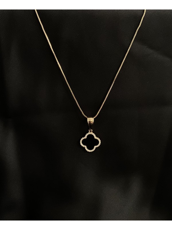 Кулон Конюшина з ланцюжком золотого кольору 33992