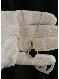 Кулон Конюшина з ланцюжком золотого кольору 33992