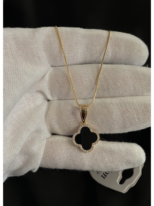 Кулон Конюшина з ланцюжком золотого кольору 33992