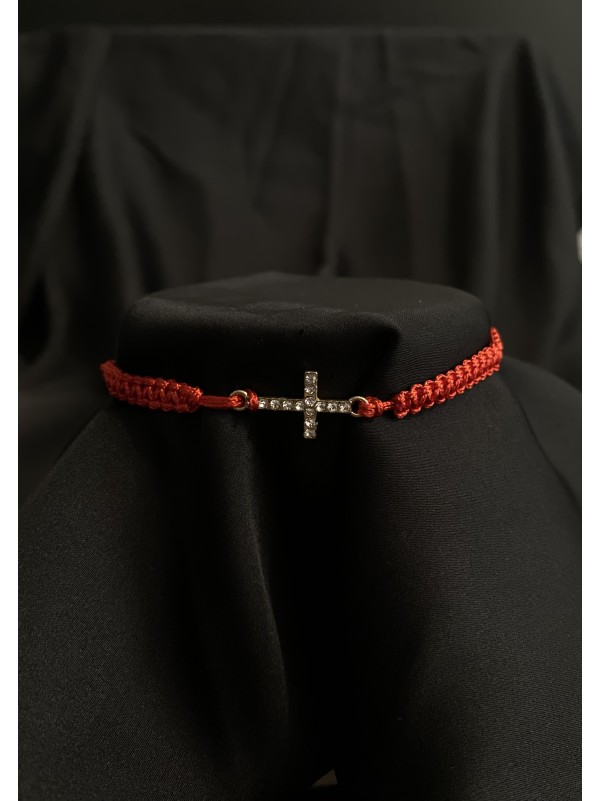 Червона нитка з хрестиком на затяжці 33997