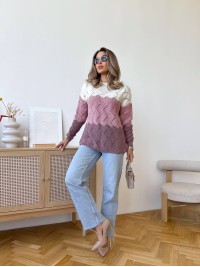 Легкий жіночий светр пудрового кольору 34006