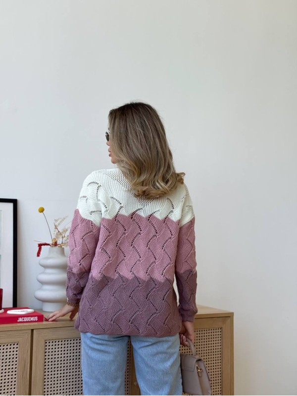 Легкий жіночий светр пудрового кольору 34006