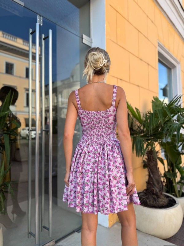 Легка сукня міні бузкового кольору 34020