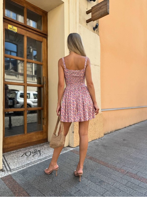Легка сукня міні рожевого кольору 34021