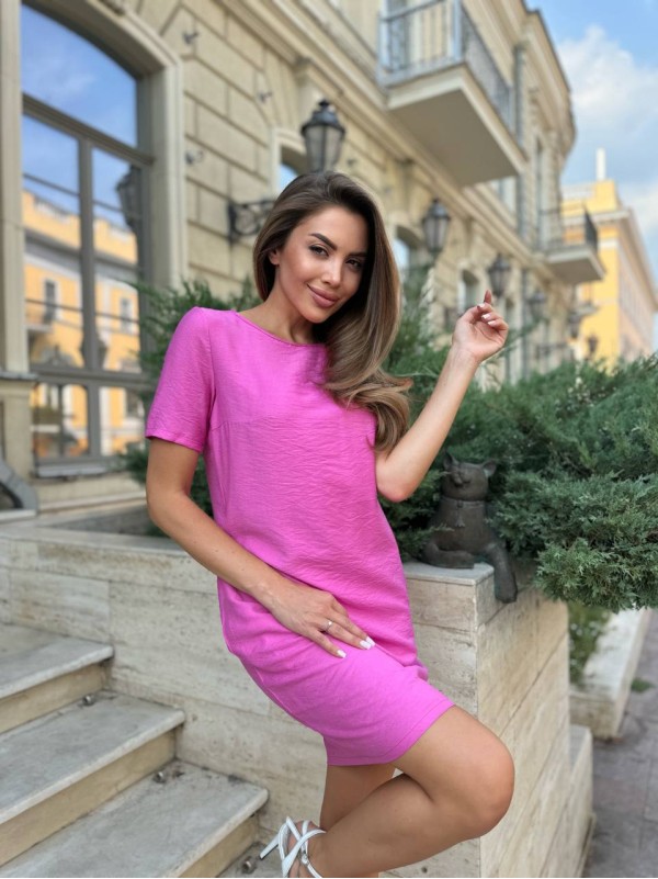 Легка сукня міні рожевого кольору 34050