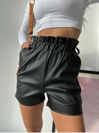 Жiночi шорти еко-шкiри чорного кольору 34060